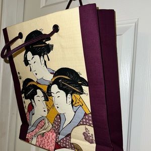 Japanese Geisha Colorful Art Fabric Shopping Tote Bag NEW Carry All